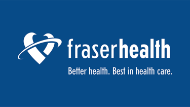 dark blue background with Fraser Health logo